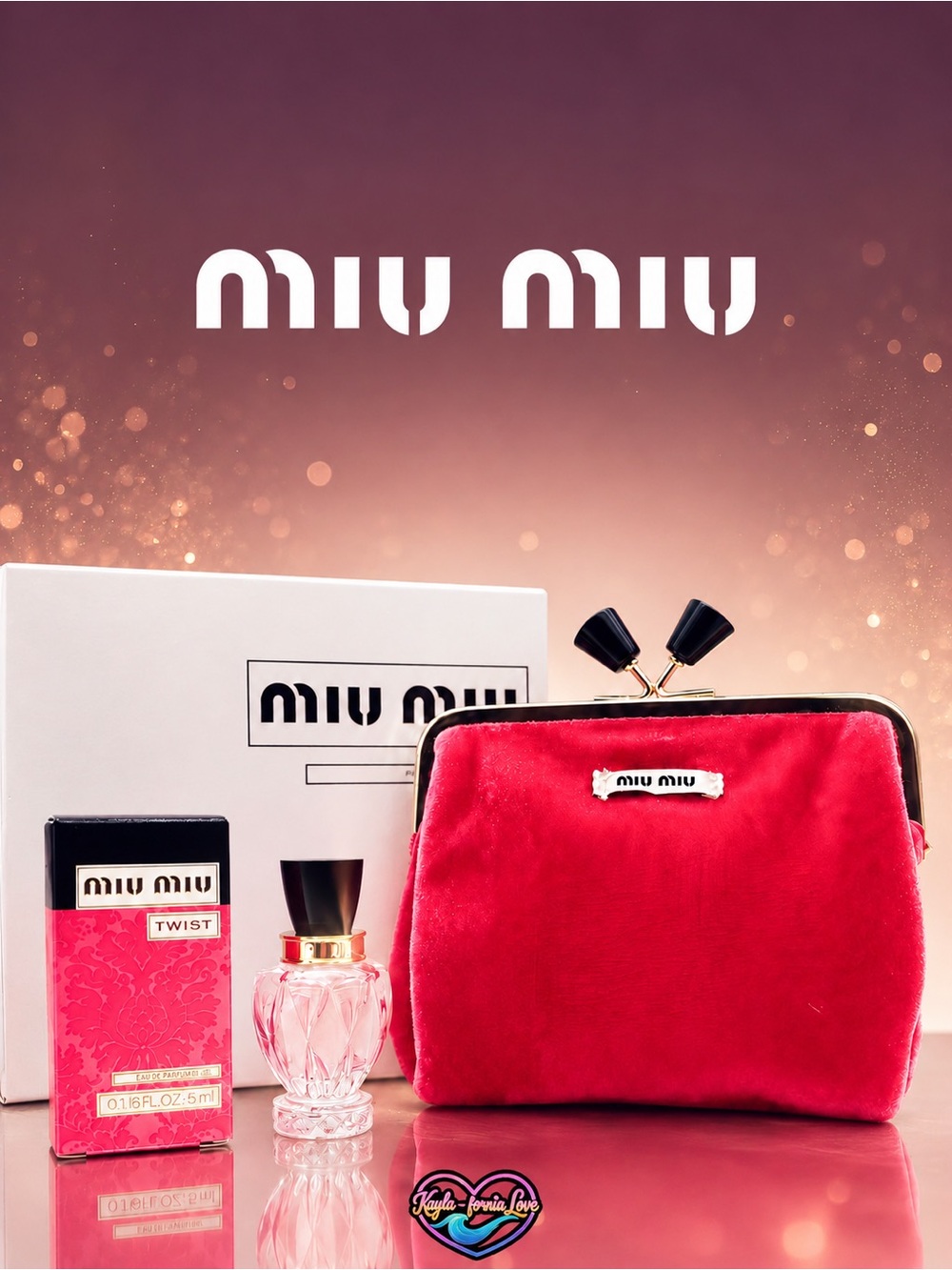 NWT 💋 MIU MIU Parfum 💋 bottle and clutch